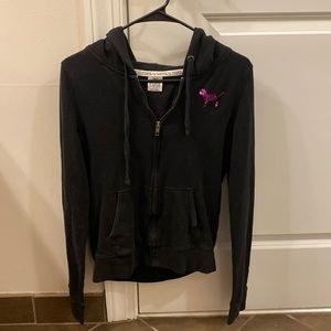 PINK full zip bling hoodie